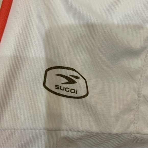 SUGOI White/ Red/Brown Argyle Cycling Jersey 1/2 Zip Top Sz M - Picture 7 of 10